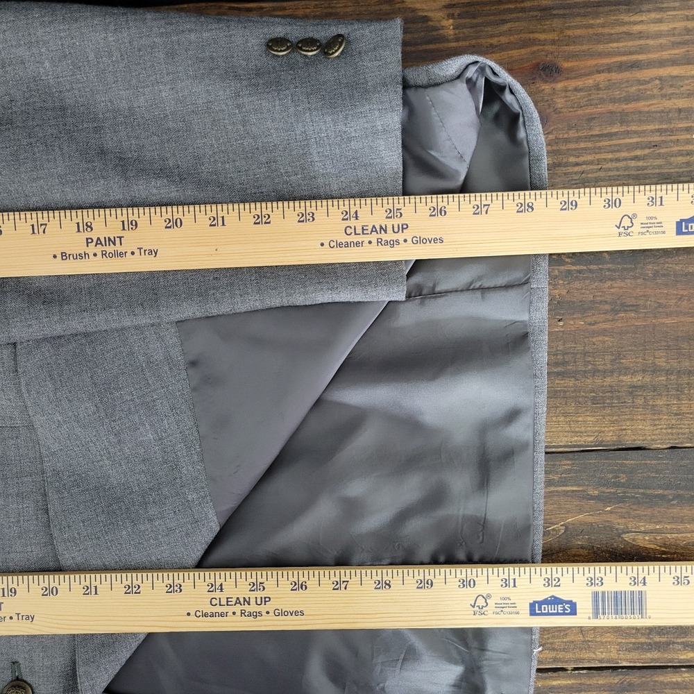 Statements Men's Sport‎ Coat Blazer Two Button Gray Poly Wool Blend Size 48R - Picture 5 of 13